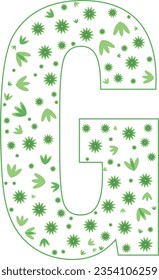 letter with inscription decorative letter letter G Engraving on designer clothes Engraving on the T-shirt