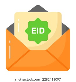 Letter inside envelope showing concept of eid greetings letter in modern style