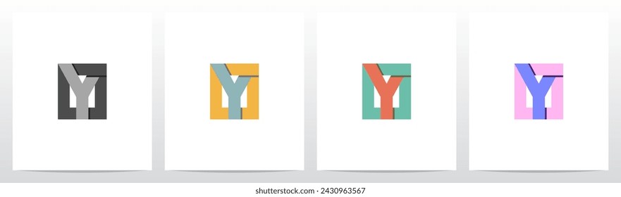 Letter Inside Rectangle Frame Initial Logo Design Y
