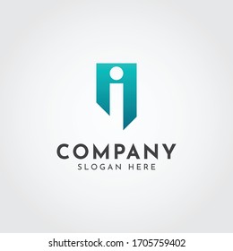 I Diseño del logotipo del seguro de carta. Plantilla de diseño vectorial Carta I. Diseño del logo del seguro.