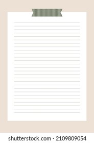 Letter invitation frame template A4 vector washi tape