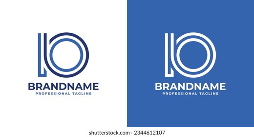 Monogramm-Logo der Letter IO Line, geeignet für den Handel mit IO- oder OI-Initialen.