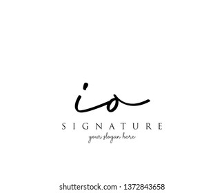 Letter IO Signature Logo Template - Vector