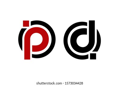 letter ip and d with circle for icon or logo design concept ready to use