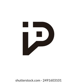 letter ip dots simple lines geometric logo vector 