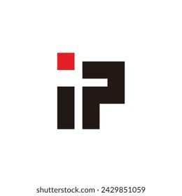 Letter IP geometrische einfache Logo-Vektor 