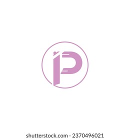 Diseño de logotipo IP de carta o plantilla de diseño de logotipo P	