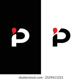 Letter iP Vector de Diseño de Logo