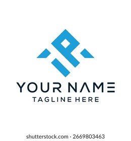 letter IP logo vector design simple