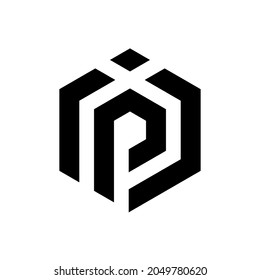 Plantilla de logotipo inicial de IP de carta