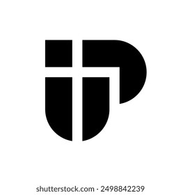 Letter IP or PI simple awesome monogram logo