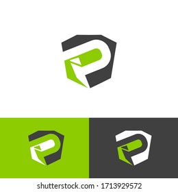 Letter iP simple symbol vector template in green color. Business iP letter symbol design. Vector illustration EPS.8 EPS.10
