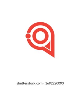 letter iq circle geometric arrow dot colorful logo vector