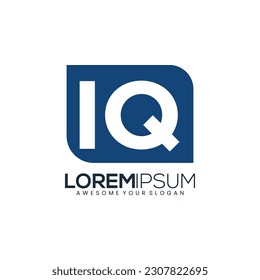 Plantilla de diseño de logotipo IQ de carta. Resumen Carta Inicial IQ Conectando Gente Logo. Forma geométrica colorida aislada en fondo blanco. Elemento de plantilla de diseño de logotipo de vectores planos.