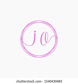 Letter IQ logo template. Creative fashion logo design, couple letter , beauty icon. Initial handwriting or handwritten logo for identity. 