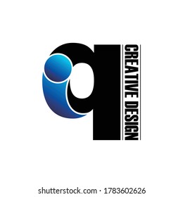vector de diseño de logotipo de monograma de letra iq