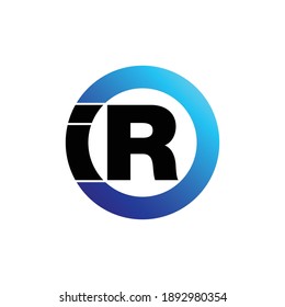 Letter IR circle logo design vector