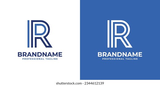 Letter IR Line Monogram Logo, suitable for business with IR or RI initials.