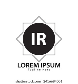logotipo IR de la letra. Ilustración vectorial de diseño de logotipo IR para empresas creativas, empresas, industria