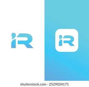 Letra iR Logo Design Vetor