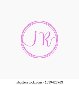 Letter IR logo template. Creative fashion logo design, couple letter , beauty icon. Initial handwriting or handwritten logo for identity. Logo with hand drawn style. wedding concept -vector
