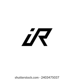 Letter iR modern geometric symbol simple logo vector