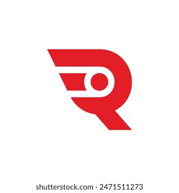 Letter IR Red Motion Run Simple Geometric Logo Vektorgrafik 