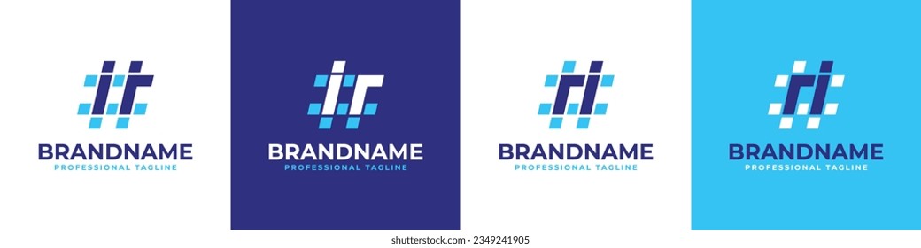 Letter IR and RI Hashtag Logo set, suitable for any business with IR or RI initials.