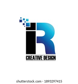 Einfacher Logo-Design-Vektorgrafik von Letter IR