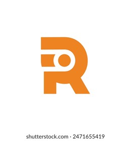 letter ir yellow cute shape simple geometric logo vector