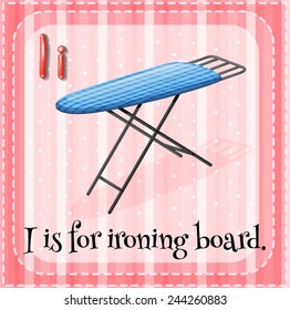 A letter I for ironing board