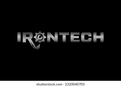 Letter Irontech  heavy eguipment service logo design template element vector
