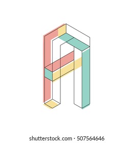 Letter A isometric logo design.