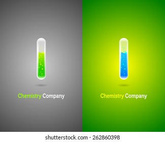 Letter I.Test tubes alphabet colorful font style.Vector illustration.
