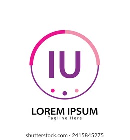 Buchstabe IU Logo. IU-Logo-Design, Vektorgrafik für Kreativunternehmen, Unternehmen, Industrie