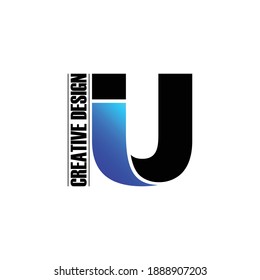 Letra IU diseño de logotipo simple vector