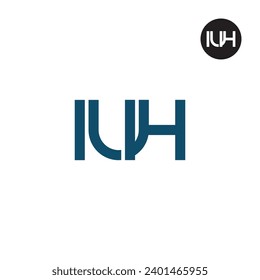 Diseño de logotipo de monograma IUH de carta