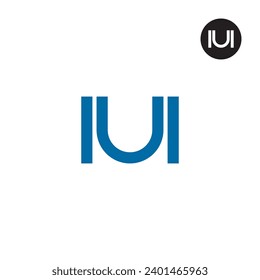 Diseño de logotipo de monograma IUI carta