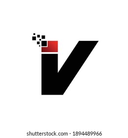 Letter IV simple monogram logo design vector