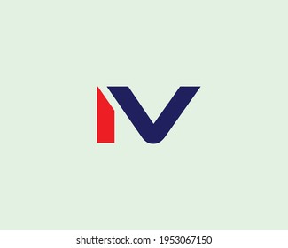 letter iv and vi logo design vector template