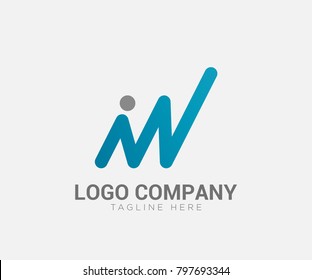 letter iW logo abstract, alphabet vector