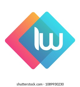 Letter IW logo with colorful geometric shape, letter combination logo design for creative industry, web, business and company.