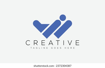 Letter IW logo design template vector illustration