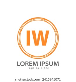 letter IW logo. IW logo design vector illustration for creative company, business, industry