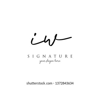 Letter IW Signature Logo Template - Vector