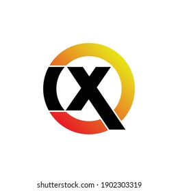 Letter IX circle logo design vector