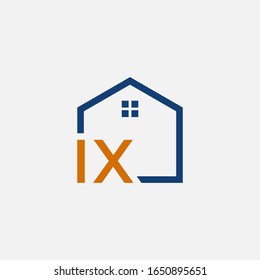 Buchstabe IX mit House-Element. Design-Logo-Vorlage, Home und Immobilien-Symbol. Vorlage für das Housing Complex Simple Vektorillustration Logo. - Vektorillustration