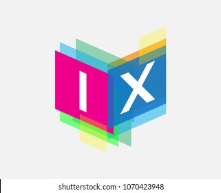 Letter IX logo with colorful geometric shape, letter combination logo design for creative industry, web, business and company.