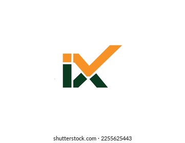 letter IX logo design vector template