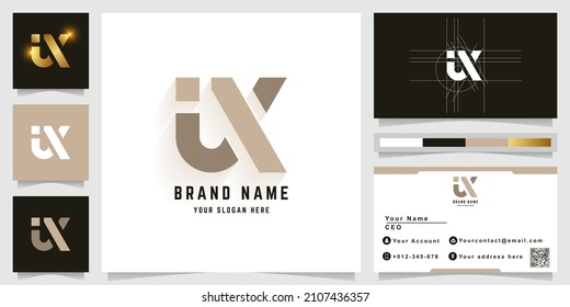 Letter iX monogram logo with business card design